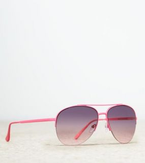 Neon Pink AEO Pink Aviator Sunglasses, Womens One Size