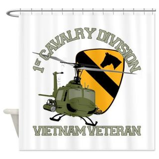  1st Cav Vietnam Huey Shower Curtain  Use code FREECART at Checkout