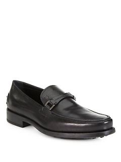 Tods Boston Leather Loafers   Black  Tods Shoes