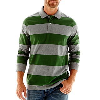 St. Johns Bay Striped Sueded Polo Shirt, Mens