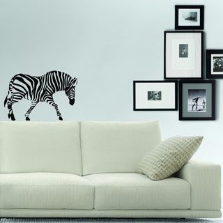 Zebra Animal Wall Vinyl Decal Sticker (Glossy blackAnimal Zebra Materials VinylIncludes One (1) wall decalEasy to apply; comes with instructions Dimensions 25 inches high x 35 inches wide )