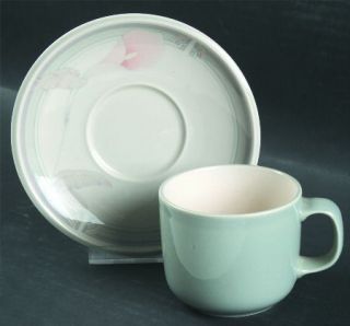 Noritake Eternal Blush Flat Cup & Saucer Set, Fine China Dinnerware   Keltcraft,