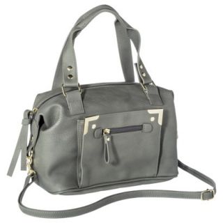 Xhilaration Mini Satchel Handbag with Removable Crossbody Strap   Gray