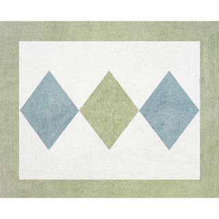 Sweet Jojo Designs Green And Blue Argyle Accent Floor Rug (cotton yarn)