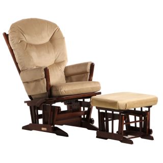 Dutailier Ultramotion Coffee/ Light Brown Multi position Recline 2 post Glider And Nursing Ottoman Set