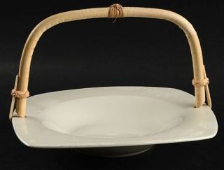 222 Fifth (PTS) Alice Platinum Basket with Bamboo Handle  HC, Fine China Dinnerw