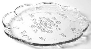 Anchor Hocking Savannah Clear Round Platter   Pressed,Floral Design,Giftware,Cle
