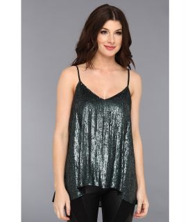 Chaser Sequin and Georgette Cami Womens Sleeveless (Green)