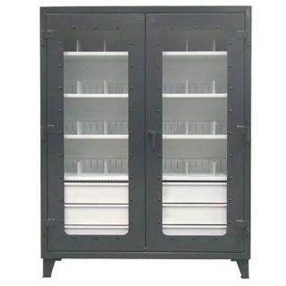 Strong Hold On Site Clear View Cabinet   60Wx24Dx78H   Blue   Blue