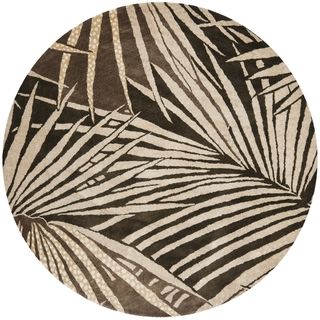 Martha Stewart Palms Coconut/ Brown Wool/ Viscose Rug (6 Round)