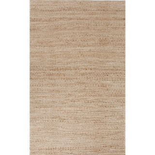Natural Traditional Solid Jute/cotton Beige/brown Rug (5 X 8)