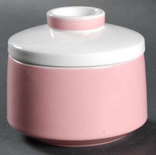Mikasa Mediterrania Pink Sugar Bowl & Lid, Fine China Dinnerware   Pink & White