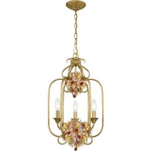 Crystorama Lighting CRY 407 GA Fiore Lantern Murano Leaves