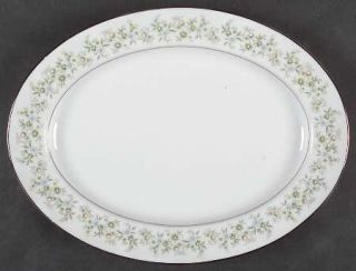 Noritake Savannah (Rim, Platinum) 13 Oval Serving Platter, Fine China Dinnerwar