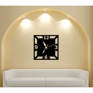 Large Wall Clock Glossy Black Vinyl Wall Decal (Glossy blackMaterials VinylQuantity One (1) decalSetting IndoorDimensions 25 inches wide x 35 inches long )