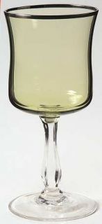 Noritake Rainbow Dark Green (Plattrim) Wine Glass   Dark Green          Platinum