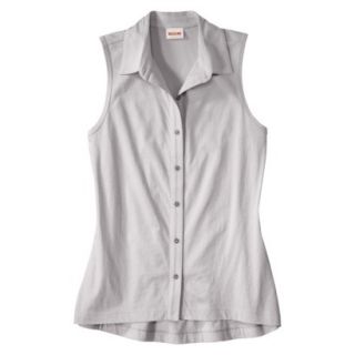 Mossimo Supply Co. Juniors Sleeveless Button Down Top   Millstone Gray S(3 5)