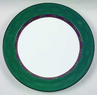 Dansk Emerald Braid 13 Chop Plate (Round Platter), Fine China Dinnerware   Quil