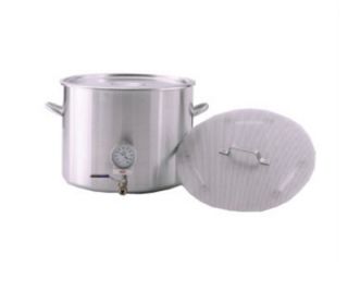 Polar Ware 60 qt Stock Pot with Faucet and Cover, 1/2 in Thread, Stainless Steel