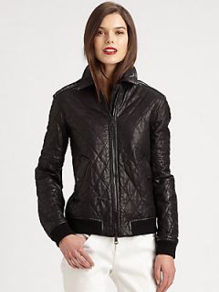 Burberry Brit Eastburn Leather Jacket   Black