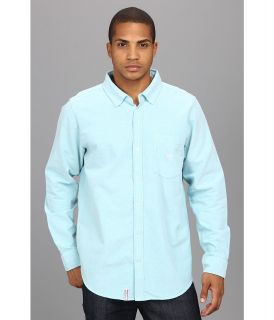 L R G Core Collection L/S Oxford Woven Shirt Mens Long Sleeve Button Up (Blue)