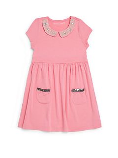 Toddlers & Little Girls Beaded Collar Dress   Pink