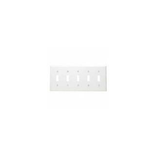 Leviton 88023 Electrical Wall Plate, Toggle Switch, 5Gang White