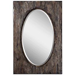 Hitchcock Distressed Wood Tone Framed Mirror