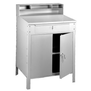 Tennsco Cabinet Style Shop Desk   34.5X29x53   Gray