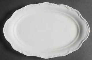 Saladmaster Symphony 12 Oval Serving Platter, Fine China Dinnerware   White Bac