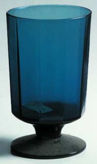 Seneca Images Blue Wine Glass   Stem #10001, Panelled Design, Charm Blue