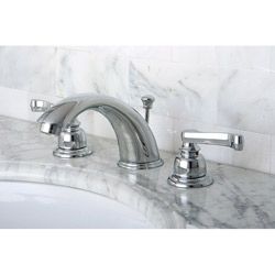 French Handles Chrome Widespread Bathroom Faucet