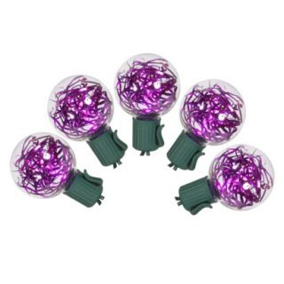 25ct Purple LED G40 Tinsel String Lights