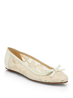 Kate Spade New York Banner Leather & Lace Ballet Flats