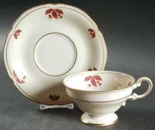 Castleton (USA) Jubilee Footed Cup & Saucer Set, Fine China Dinnerware   Pearl E