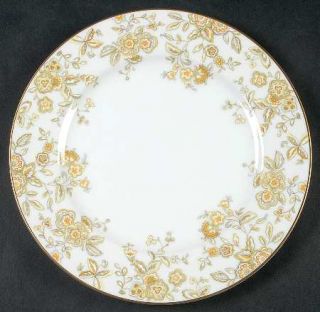Sango Persian Wood Salad Plate, Fine China Dinnerware   Yellow/Green Flowers&Lea