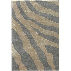 Hand tufted Silver Wool Area Rug (2 X 3)