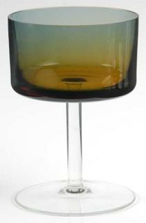 Unknown Crystal Unk603 Champagne/Tall Sherbet   Amber/Blue/Smoke Bowl, Clear Ste