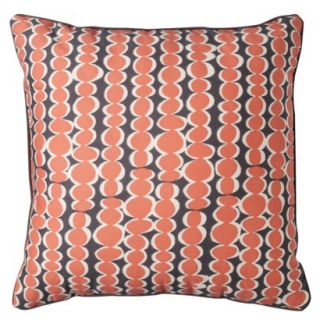 Room Essentials Dot Stripe Toss Pillow   Coral/Gray (18x18)
