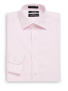 Micro Check Two Ply Cotton Dress Shirt   Pink