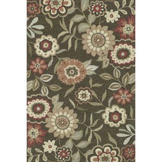 Hand hooked Charlotte Brown Rug (76 X 96)