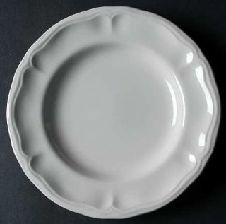 Yamaka Kentshire Salad Plate, Fine China Dinnerware   All White, Embossed, Scall