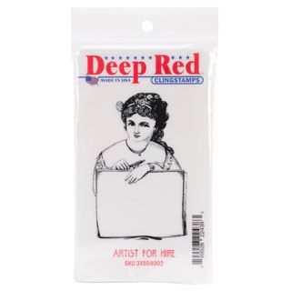 Deep Red Cling Stamp 1.9 X3  Artist For Hire