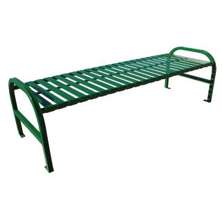 Witt Backless Steel Benches   Bench With Straight Arms   72X25x20 1/2   Green