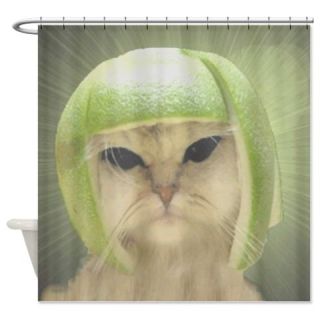  Lime Helmet Cat Shower Curtain  Use code FREECART at Checkout