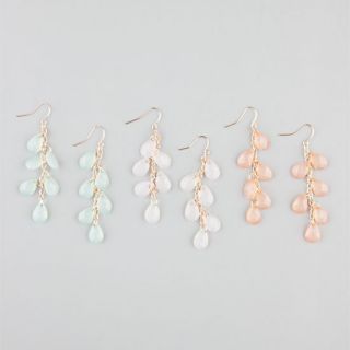 Facet Beaded Dangle Earrings Mint One Size For Women 215523523