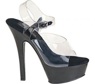 Womens Pleaser Kiss 208   Clear/Black Dress Shoes