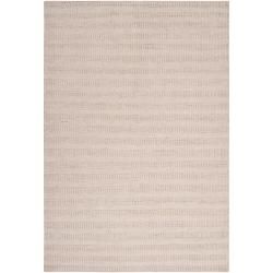 Hand crafted Solid Antique White Baha Wool Rug (5 X 8)