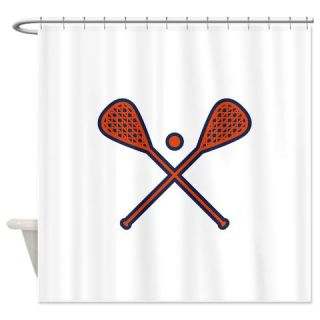  Blue and Orange Lacrosse Shower Curtain  Use code FREECART at Checkout