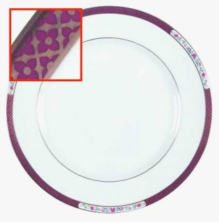 Spode Richmond Dinner Plate, Fine China Dinnerware   Pink&Gold Band,Pink&Blue Fl